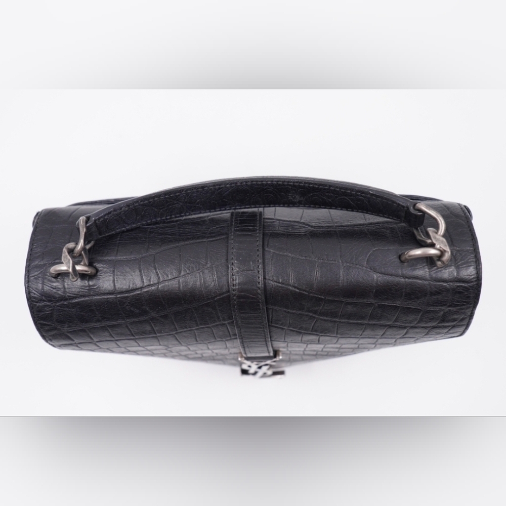 ❌ SOLD ❌ SAINT LAURENT Calfskin Crocodile Embossed College Satchel - Picture 6 of 15